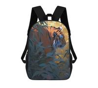 sinyumoney Sac À Dos Enfant, Cartable Tiger in The Jungle-4 Sac À Dos Grande Capacité Pour Élèves, Garçons, Filles, Adultes Et Adolescents 17inch