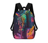 sinyumoney Sac À Dos Enfant, Cartable Vibrant Astronaut Artwork -5 Sac À Dos Grande Capacité Pour Élèves, Garçons, Filles, Adultes Et Adolescents 17inch