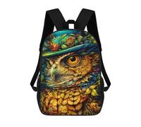 sinyumoney Sac À Dos Enfant, Cartable Whimsical Owl Artwork -1 Sac À Dos Grande Capacité Pour Élèves, Garçons, Filles, Adultes Et Adolescents 17inch
