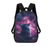 sinyumoney Sac À Dos Enfant, Cartable Wolf Howling at Galaxy Sac À Dos Grande Capacité Pour Élèves, Garçons, Filles, Adultes Et Adolescents 17inch