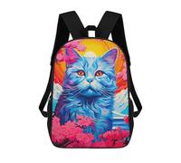 sinyumoney Sac À Dos Enfant Cat Cherry Blossoms Sac À Dos Scolaire 3D Sac À Dos Scolaire Pour Enfants Sacs D'école Sac À Dos Tendance Avec Poche Sacs À Livres 17inch