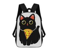 sinyumoney Sac À Dos Enfant Cat Pizza Sac À Dos Scolaire 3D Sac À Dos Scolaire Pour Enfants Sacs D'école Sac À Dos Tendance Avec Poche Sacs À Livres 17inch