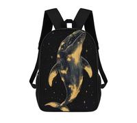 sinyumoney Sac À Dos Enfant Celestial Whale in Starry Night Sac À Dos Scolaire 3D Sac À Dos Scolaire Pour Enfants Sacs D'école Sac À Dos Tendance Avec Poche Sacs À Livres 17inch