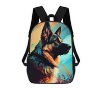 sinyumoney Sac À Dos Enfant Colorful German Shepherd Portrait -2 Sac À Dos Scolaire 3D Sac À Dos Scolaire Pour Enfants Sacs D'école Sac À Dos Tendance Avec Poche Sacs À Livres 17inch