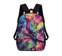 sinyumoney Sac À Dos Enfant Colorful Parrot Painting Sac À Dos Scolaire 3D Sac À Dos Scolaire Pour Enfants Sacs D'école Sac À Dos Tendance Avec Poche Sacs À Livres 17inch