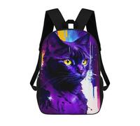 sinyumoney Sac À Dos Enfant Cosmic Cat Portrait-3 Sac À Dos Scolaire 3D Sac À Dos Scolaire Pour Enfants Sacs D'école Sac À Dos Tendance Avec Poche Sacs À Livres 17inch