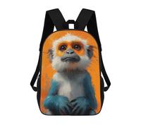 sinyumoney Sac À Dos Enfant Curious Monkey Portrait Sac À Dos Scolaire 3D Sac À Dos Scolaire Pour Enfants Sacs D'école Sac À Dos Tendance Avec Poche Sacs À Livres 17inch