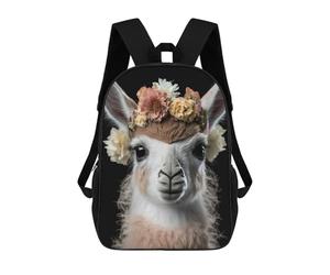 sinyumoney Sac À Dos Enfant Cute Baby Fluffy Llama Sac À Dos Scolaire 3D Sac À Dos Scolaire Pour Enfants Sacs D'école Sac À Dos Tendance Avec Poche Sacs À Livres 17inch