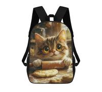 sinyumoney Sac À Dos Enfant Cute Cat Baking Sac À Dos Scolaire 3D Sac À Dos Scolaire Pour Enfants Sacs D'école Sac À Dos Tendance Avec Poche Sacs À Livres 17inch