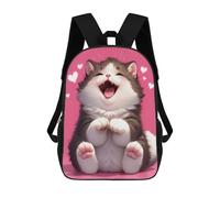 sinyumoney Sac À Dos Enfant Cute Joyful Kitten Sac À Dos Scolaire 3D Sac À Dos Scolaire Pour Enfants Sacs D'école Sac À Dos Tendance Avec Poche Sacs À Livres 17inch