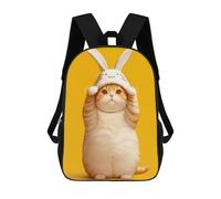 sinyumoney Sac À Dos Enfant Cute Tabby Easter Cat Sac À Dos Scolaire 3D Sac À Dos Scolaire Pour Enfants Sacs D'école Sac À Dos Tendance Avec Poche Sacs À Livres 17inch