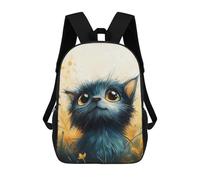 sinyumoney Sac À Dos Enfant Cute Tiny Cat Portrait Sac À Dos Scolaire 3D Sac À Dos Scolaire Pour Enfants Sacs D'école Sac À Dos Tendance Avec Poche Sacs À Livres 17inch