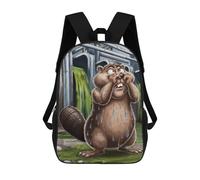 sinyumoney Sac À Dos Enfant Dessin Animé A Sweaty Beaver Caught in A Sticky Situation. 17 Pouces, Sac À Dos De Voyage Décontracté Imprimé En 3D, Grand Sac À Dos Pour Garçons Et Filles