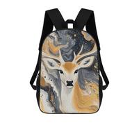 sinyumoney Sac À Dos Enfant Dessin Animé Abstract Deer Painting Art-2 17 Pouces, Sac À Dos De Voyage Décontracté Imprimé En 3D, Grand Sac À Dos Pour Garçons Et Filles