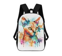 sinyumoney Sac À Dos Enfant Dessin Animé Abstract Siamese Cat Art 17 Pouces, Sac À Dos De Voyage Décontracté Imprimé En 3D, Grand Sac À Dos Pour Garçons Et Filles