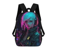 sinyumoney Sac À Dos Enfant Dessin Animé Anime Girl Neon 17 Pouces, Sac À Dos De Voyage Décontracté Imprimé En 3D, Grand Sac À Dos Pour Garçons Et Filles