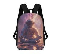 sinyumoney Sac À Dos Enfant Dessin Animé Astronaut Meditating in Space 17 Pouces, Sac À Dos De Voyage Décontracté Imprimé En 3D, Grand Sac À Dos Pour Garçons Et Filles