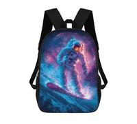 sinyumoney Sac À Dos Enfant Dessin Animé Astronaut Snowboarding in Space-1 17 Pouces, Sac À Dos De Voyage Décontracté Imprimé En 3D, Grand Sac À Dos Pour Garçons Et Filles