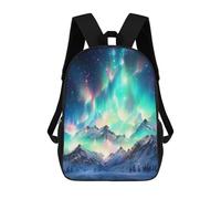 sinyumoney Sac À Dos Enfant Dessin Animé Aurora Borealis Mountain Range 17 Pouces, Sac À Dos De Voyage Décontracté Imprimé En 3D, Grand Sac À Dos Pour Garçons Et Filles