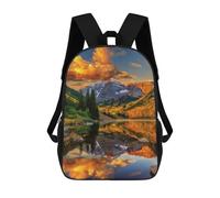 sinyumoney Sac À Dos Enfant Dessin Animé Autumn Mountain Reflections-1 17 Pouces, Sac À Dos De Voyage Décontracté Imprimé En 3D, Grand Sac À Dos Pour Garçons Et Filles