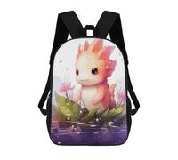 sinyumoney Sac À Dos Enfant Dessin Animé Axolotl Watercolor 17 Pouces, Sac À Dos De Voyage Décontracté Imprimé En 3D, Grand Sac À Dos Pour Garçons Et Filles