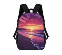 sinyumoney Sac À Dos Enfant Dessin Animé Beach Sunset Painting-1 17 Pouces, Sac À Dos De Voyage Décontracté Imprimé En 3D, Grand Sac À Dos Pour Garçons Et Filles
