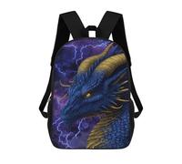sinyumoney Sac À Dos Enfant Dessin Animé Blue Dragon Fantasy Art Print 17 Pouces, Sac À Dos De Voyage Décontracté Imprimé En 3D, Grand Sac À Dos Pour Garçons Et Filles