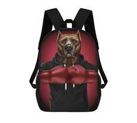 sinyumoney Sac À Dos Enfant Dessin Animé Boxer Pit Bull Terrier 17 Pouces, Sac À Dos De Voyage Décontracté Imprimé En 3D, Grand Sac À Dos Pour Garçons Et Filles
