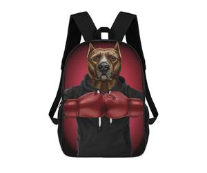 sinyumoney Sac À Dos Enfant Dessin Animé Boxer Pit Bull Terrier 17 Pouces, Sac À Dos De Voyage Décontracté Imprimé En 3D, Grand Sac À Dos Pour Garçons Et Filles
