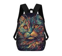 sinyumoney Sac À Dos Enfant Dessin Animé Cat Art Print-4 17 Pouces, Sac À Dos De Voyage Décontracté Imprimé En 3D, Grand Sac À Dos Pour Garçons Et Filles