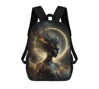 sinyumoney Sac À Dos Enfant Dessin Animé Celestial Woman with Moon Background 17 Pouces, Sac À Dos De Voyage Décontracté Imprimé En 3D, Grand Sac À Dos Pour Garçons Et Filles