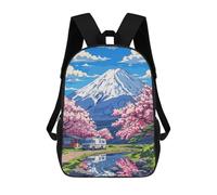 sinyumoney Sac À Dos Enfant Dessin Animé Cherry Blossom Mountain Retreat 17 Pouces, Sac À Dos De Voyage Décontracté Imprimé En 3D, Grand Sac À Dos Pour Garçons Et Filles