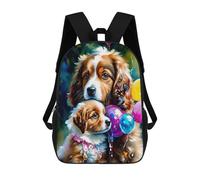 sinyumoney Sac À Dos Enfant Dessin Animé Colorful Balloons with Cute Puppies 17 Pouces, Sac À Dos De Voyage Décontracté Imprimé En 3D, Grand Sac À Dos Pour Garçons Et Filles
