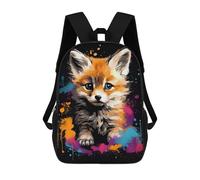 sinyumoney Sac À Dos Enfant Dessin Animé Colorful Fox Art Print-3 17 Pouces, Sac À Dos De Voyage Décontracté Imprimé En 3D, Grand Sac À Dos Pour Garçons Et Filles