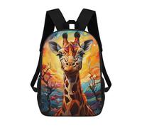sinyumoney Sac À Dos Enfant Dessin Animé Colorful Giraffe Illustration 17 Pouces, Sac À Dos De Voyage Décontracté Imprimé En 3D, Grand Sac À Dos Pour Garçons Et Filles