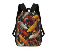sinyumoney Sac À Dos Enfant Dessin Animé Colorful Koi Fish Swimming 17 Pouces, Sac À Dos De Voyage Décontracté Imprimé En 3D, Grand Sac À Dos Pour Garçons Et Filles