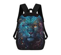 sinyumoney Sac À Dos Enfant Dessin Animé Colorful Leopard with Glasses Art Print -1 17 Pouces, Sac À Dos De Voyage Décontracté Imprimé En 3D, Grand Sac À Dos Pour Garçons Et Filles