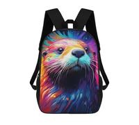 sinyumoney Sac À Dos Enfant Dessin Animé Colorful Otter Art Print 17 Pouces, Sac À Dos De Voyage Décontracté Imprimé En 3D, Grand Sac À Dos Pour Garçons Et Filles