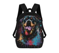 sinyumoney Sac À Dos Enfant Dessin Animé Colorful Rottweiler Art Print-1 17 Pouces, Sac À Dos De Voyage Décontracté Imprimé En 3D, Grand Sac À Dos Pour Garçons Et Filles