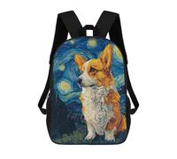 sinyumoney Sac À Dos Enfant Dessin Animé Corgi Night Sky Painting-1 17 Pouces, Sac À Dos De Voyage Décontracté Imprimé En 3D, Grand Sac À Dos Pour Garçons Et Filles