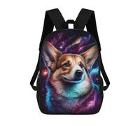 sinyumoney Sac À Dos Enfant Dessin Animé Cosmic Corgi Portrait-1 17 Pouces, Sac À Dos De Voyage Décontracté Imprimé En 3D, Grand Sac À Dos Pour Garçons Et Filles