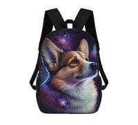sinyumoney Sac À Dos Enfant Dessin Animé Cosmic Corgi Portrait-7 17 Pouces, Sac À Dos De Voyage Décontracté Imprimé En 3D, Grand Sac À Dos Pour Garçons Et Filles
