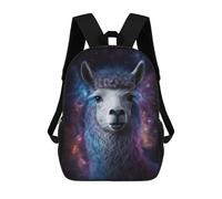 sinyumoney Sac À Dos Enfant Dessin Animé Cosmic Llama Portrait-22 17 Pouces, Sac À Dos De Voyage Décontracté Imprimé En 3D, Grand Sac À Dos Pour Garçons Et Filles