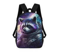 sinyumoney Sac À Dos Enfant Dessin Animé Cosmic Raccoon Astronaut Art Print 17 Pouces, Sac À Dos De Voyage Décontracté Imprimé En 3D, Grand Sac À Dos Pour Garçons Et Filles
