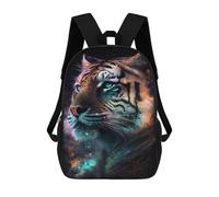 sinyumoney Sac À Dos Enfant Dessin Animé Cosmic Tiger Portrait-18 17 Pouces, Sac À Dos De Voyage Décontracté Imprimé En 3D, Grand Sac À Dos Pour Garçons Et Filles