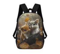 sinyumoney Sac À Dos Enfant Dessin Animé Cute Squirrel Duo 17 Pouces, Sac À Dos De Voyage Décontracté Imprimé En 3D, Grand Sac À Dos Pour Garçons Et Filles
