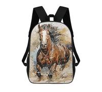 sinyumoney Sac À Dos Enfant Dessin Animé Drawing Horse 17 Pouces, Sac À Dos De Voyage Décontracté Imprimé En 3D, Grand Sac À Dos Pour Garçons Et Filles