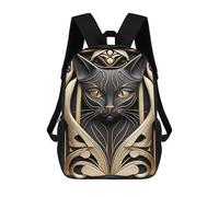 sinyumoney Sac À Dos Enfant Dessin Animé Elegant Cat Art Decoration 17 Pouces, Sac À Dos De Voyage Décontracté Imprimé En 3D, Grand Sac À Dos Pour Garçons Et Filles