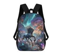 sinyumoney Sac À Dos Enfant Dessin Animé Enchanted Unicorn Forest -3 17 Pouces, Sac À Dos De Voyage Décontracté Imprimé En 3D, Grand Sac À Dos Pour Garçons Et Filles