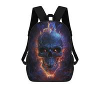 sinyumoney Sac À Dos Enfant Dessin Animé Flaming Skull Artwork -7 17 Pouces, Sac À Dos De Voyage Décontracté Imprimé En 3D, Grand Sac À Dos Pour Garçons Et Filles